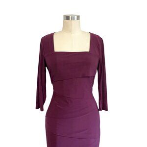 White House Black Market Burgundy Bandage Dress - 8